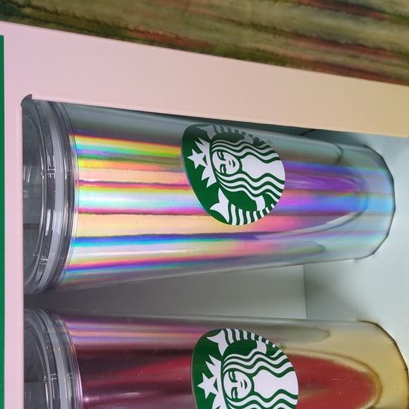 Starbucks 24 oz Tumbler Set & 6 Iced Coffee K-Cup Pods In Pink Tones - Picture 5 of 7